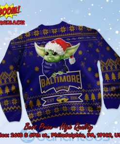 baltimore ravens baby yoda santa hat ugly christmas sweater 3 QV3gH