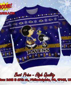 baltimore ravens charlie brown peanuts snoopy ugly christmas sweater 2 Avutg