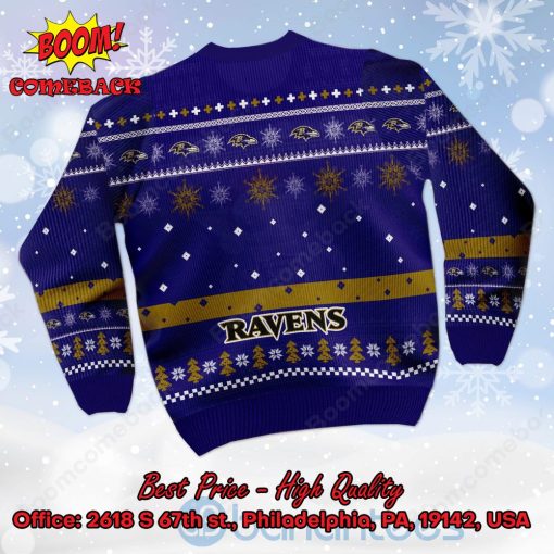 Baltimore Ravens Charlie Brown Peanuts Snoopy Ugly Christmas Sweater