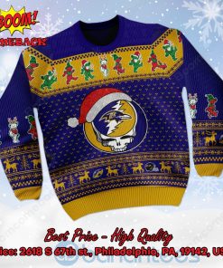 Baltimore Ravens Grateful Dead Santa Hat Ugly Christmas Sweater