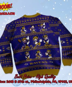 baltimore ravens mickey mouse postures style 1 ugly christmas sweater 3 FaRh6