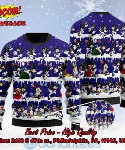 Baltimore Ravens Mickey Mouse Postures Style 2 Ugly Christmas Sweater