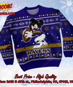 Baltimore Ravens Mickey Mouse Ugly Christmas Sweater