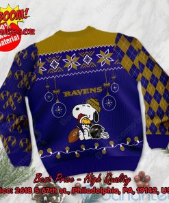 baltimore ravens peanuts snoopy ugly christmas sweater 3 0y4fO