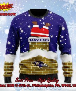 baltimore ravens santa claus on chimney ugly christmas sweater 2 BwUja