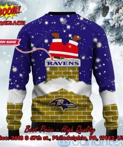 baltimore ravens santa claus on chimney ugly christmas sweater 3 RLJKn