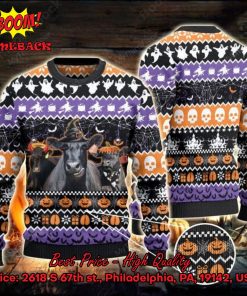 Black Angus Witch Hat Halloween Ugly Christmas Sweater