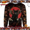 Black Cat And Pumpkins Halloween Ugly Christmas Sweater