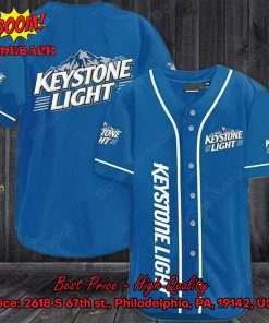 Blue Keystone Light Baseball Jersey