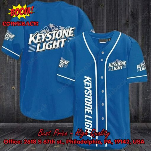 Blue Keystone Light Baseball Jersey