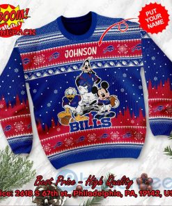 buffalo bills disney characters personalized name ugly christmas sweater 2 0wEer