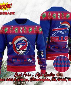 Buffalo Bills Grateful Dead Santa Hat Ugly Christmas Sweater