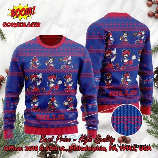 Buffalo Bills Mickey Mouse Postures Style 1 Ugly Christmas Sweater