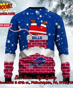 buffalo bills santa claus on chimney personalized name ugly christmas sweater 3 3APMF