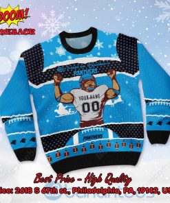 carolina panthers all i need for christmas is panthers custom name number ugly christmas sweater 2 4hBmn