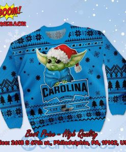 carolina panthers baby yoda santa hat ugly christmas sweater 2 ZerHM