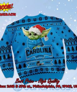 carolina panthers baby yoda santa hat ugly christmas sweater 3 SKllW