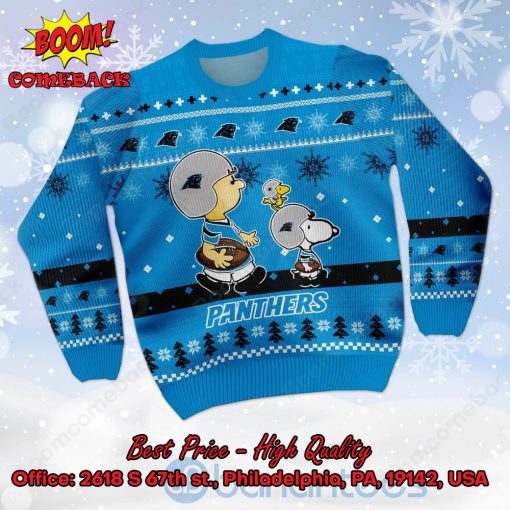 Carolina Panthers Charlie Brown Peanuts Snoopy Ugly Christmas Sweater