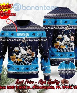 Carolina Panthers Disney Characters Personalized Name Ugly Christmas Sweater