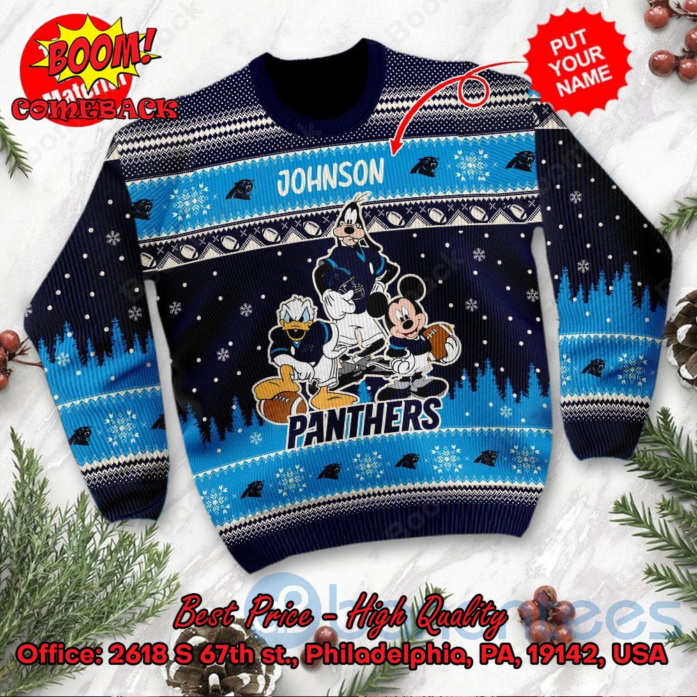 Carolina Panthers Santa Ugly Christmas Sweater 3D Gift For Fans