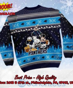carolina panthers disney characters personalized name ugly christmas sweater 3 BnAkm