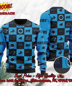 Carolina Panthers Logos Ugly Christmas Sweater