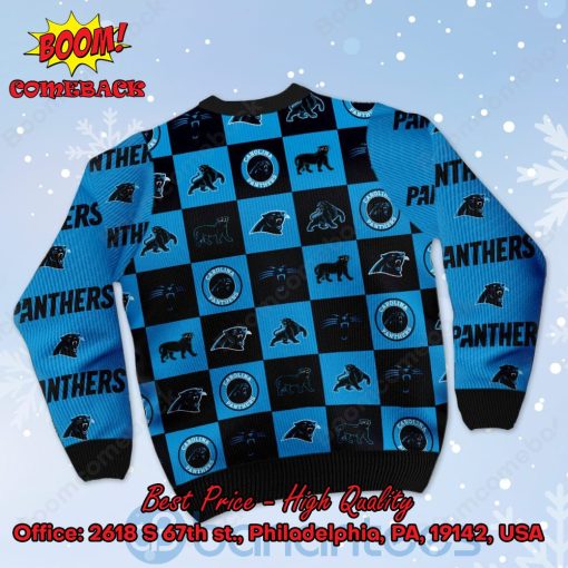 Carolina Panthers Logos Ugly Christmas Sweater
