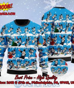 Carolina Panthers Mickey Mouse Postures Style 2 Ugly Christmas Sweater
