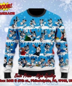carolina panthers mickey mouse postures style 2 ugly christmas sweater 2 tv2MH