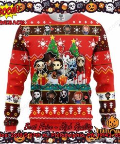 Chibi Horror Killers Halloween Ugly Christmas Sweater