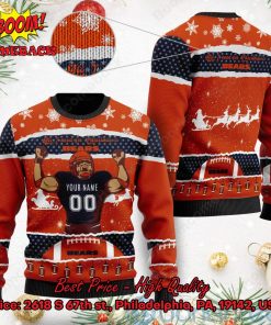 Chicago Bears All I Need For Christmas Is Bears Custom Name Number Ugly Christmas Sweater