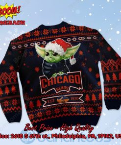 chicago bears baby yoda santa hat ugly christmas sweater 3 xdEE0