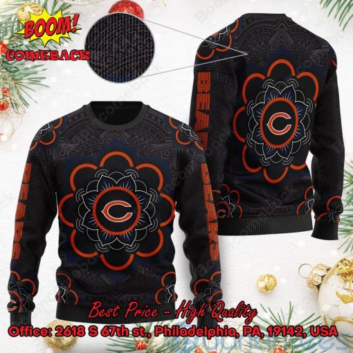 Chicago Bears Mandala Ugly Christmas Sweater