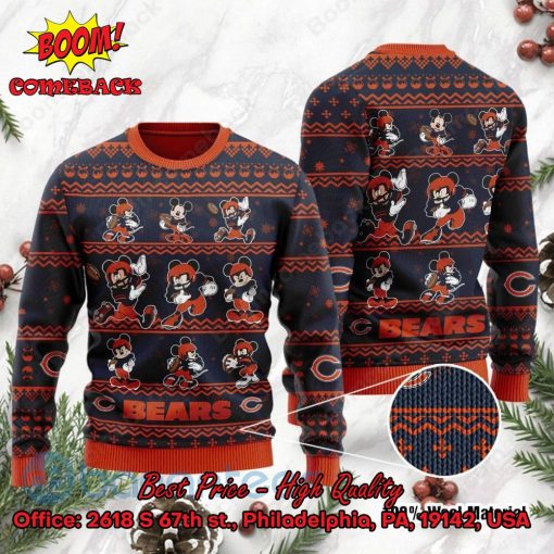 Chicago Bears Mickey Mouse Postures Style 1 Ugly Christmas Sweater