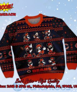 Chicago Bears Mickey Mouse Postures Style 1 Ugly Christmas Sweater