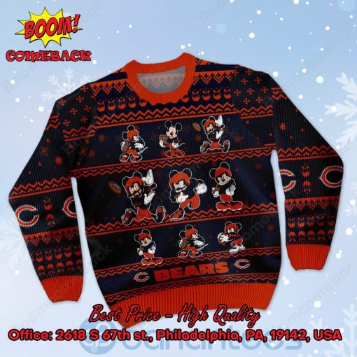 Chicago Bears Mickey Mouse Postures Style 1 Ugly Christmas Sweater