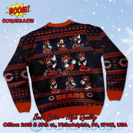 Chicago Bears Mickey Mouse Postures Style 1 Ugly Christmas Sweater