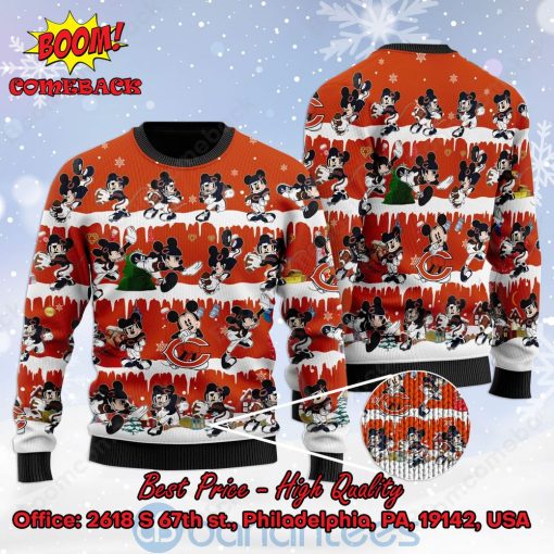 Chicago Bears Mickey Mouse Postures Style 2 Ugly Christmas Sweater