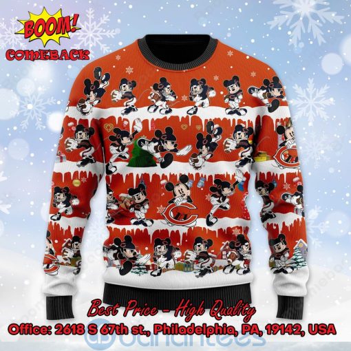 Chicago Bears Mickey Mouse Postures Style 2 Ugly Christmas Sweater