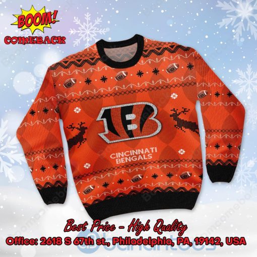 Cincinnati Bengals Big Logo Ugly Christmas Sweater