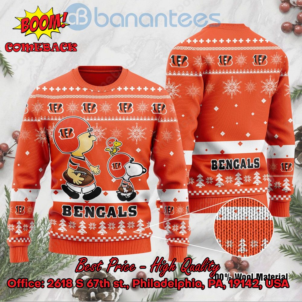 Cincinnati Bengals Charlie Brown Peanuts Snoopy Ugly Christmas Sweater