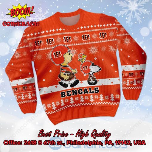 Cincinnati Bengals Charlie Brown Peanuts Snoopy Ugly Christmas Sweater