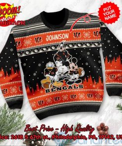 cincinnati bengals disney characters personalized name ugly christmas sweater 2 sYExI