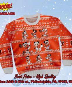 cincinnati bengals mickey mouse postures style 1 ugly christmas sweater 2 sbwQv
