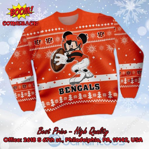 Cincinnati Bengals Mickey Mouse Ugly Christmas Sweater