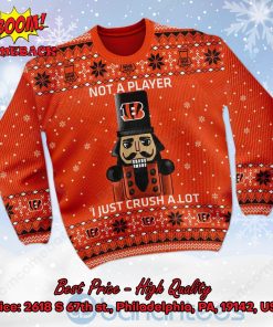 cincinnati bengals nutcracker not a player i just crush alot ugly christmas sweater 2 Tlh3Z