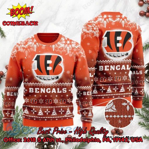 Cincinnati Bengals Santa Claus In The Moon Ugly Christmas Sweater