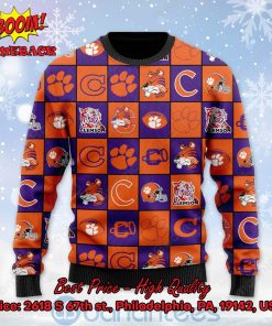 Clemson Tigers Logos Ugly Christmas Sweater