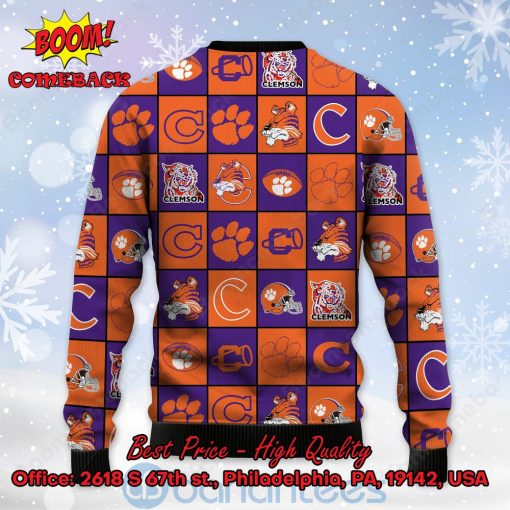 Clemson Tigers Logos Ugly Christmas Sweater