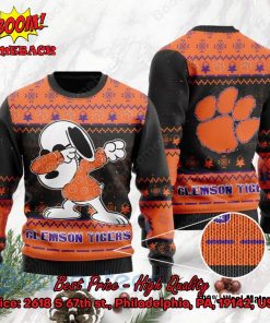 Clemson Tigers Snoopy Dabbing Ugly Christmas Sweater